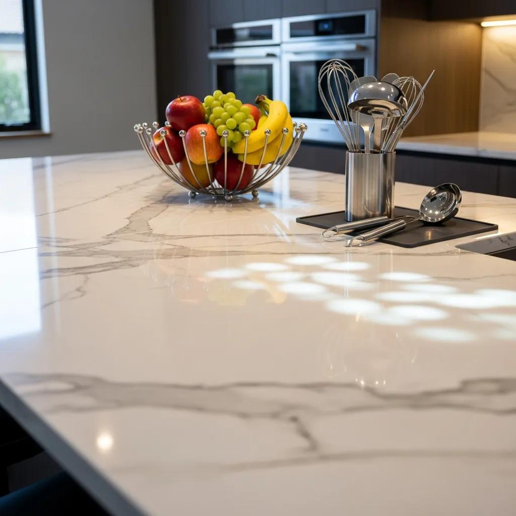 Beautifully maintained marble countertop showcasing the benefits of anti-etch sealing