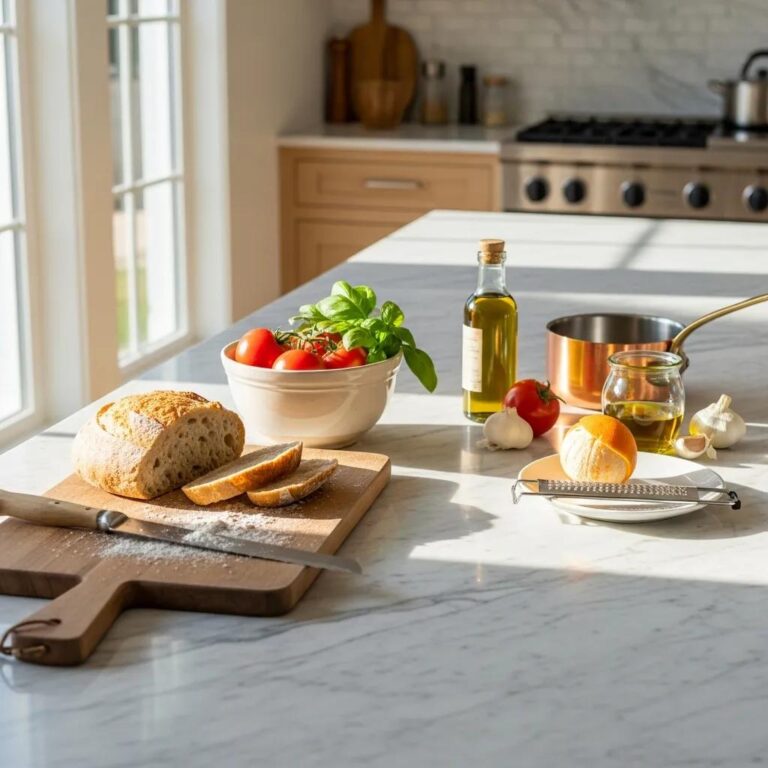 Beautifully restored kitchen countertop showcasing elegance and functionality