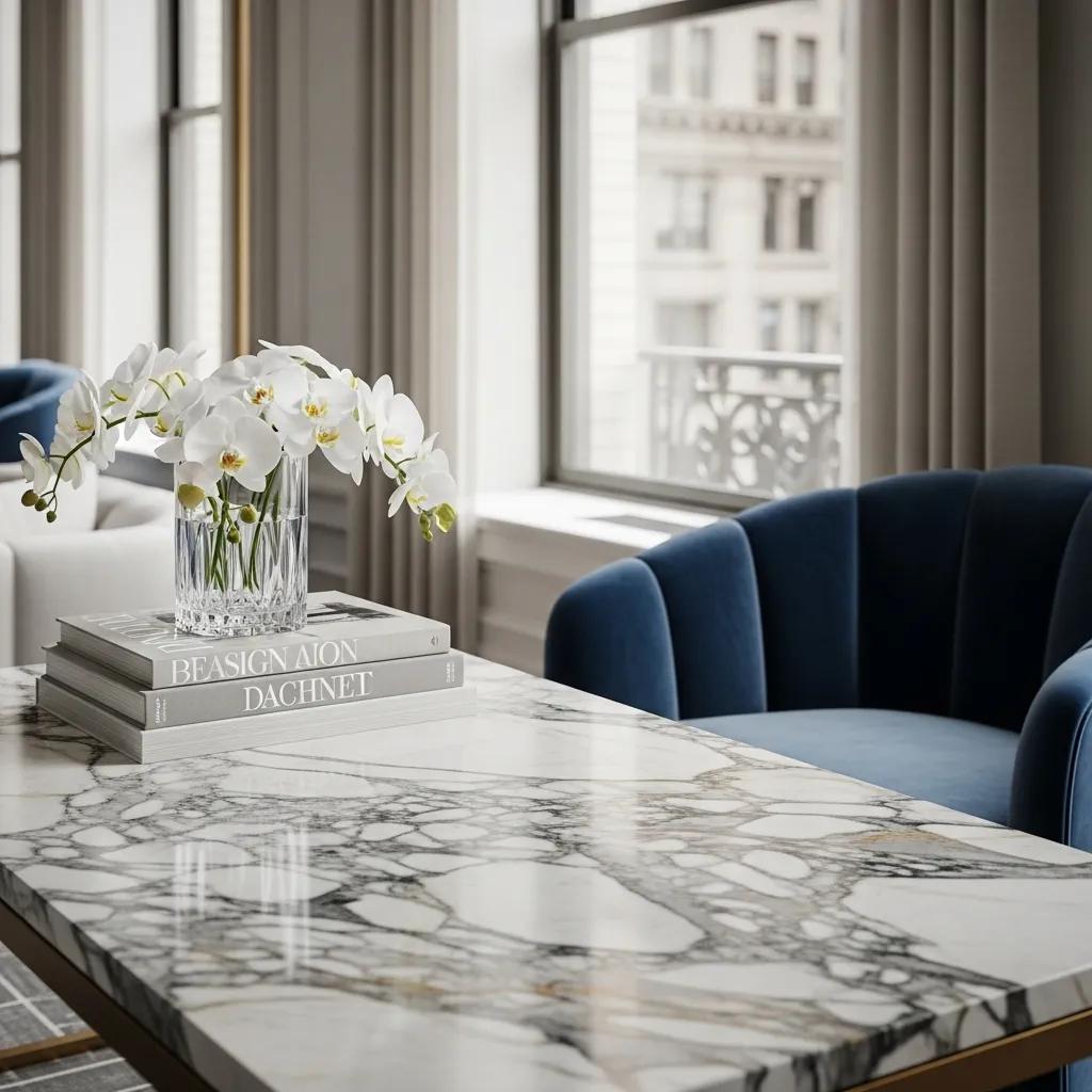 Elegant marble surface in a luxury Upper East Side home, highlighting its beauty and protection