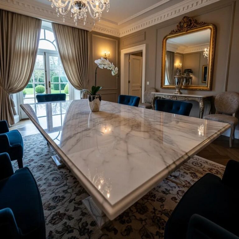 Elegant restored marble surface highlighting sophistication and beauty