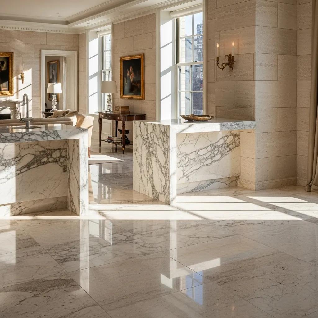 Luxury Upper East Side residence with beautifully sealed natural stone surfaces, showcasing elegance and sophistication