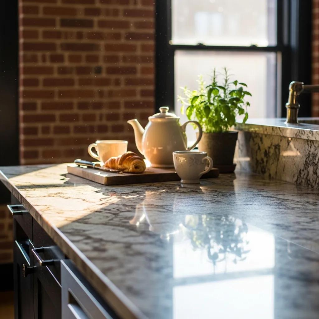 Restored natural stone surface in a Brooklyn home, showcasing the beauty of stone restoration