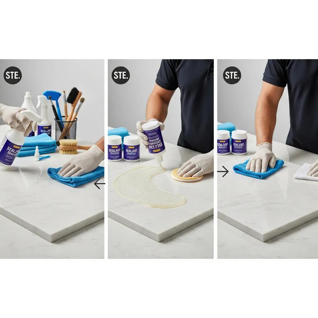 Step-by-step process of anti-etch sealing, showcasing preparation and application techniques