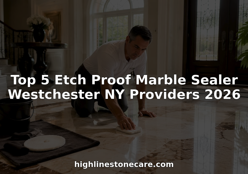 Technician applying etch-proof sealer to marble floor
