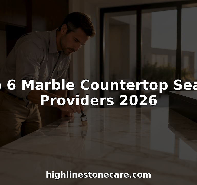 Man applying sealer on marble countertop in kitchen