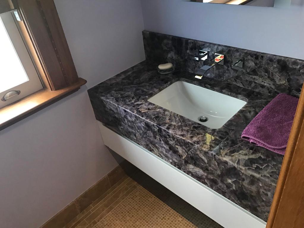 Polished marble vanity — Highline Stone Care