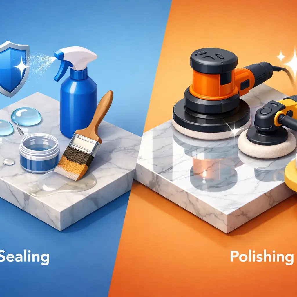 Marble Sealing vs Polishing Explained