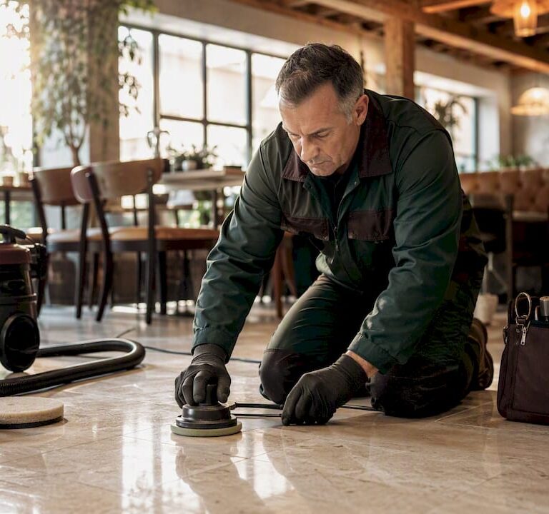 Limestone specialist polishing stone floor