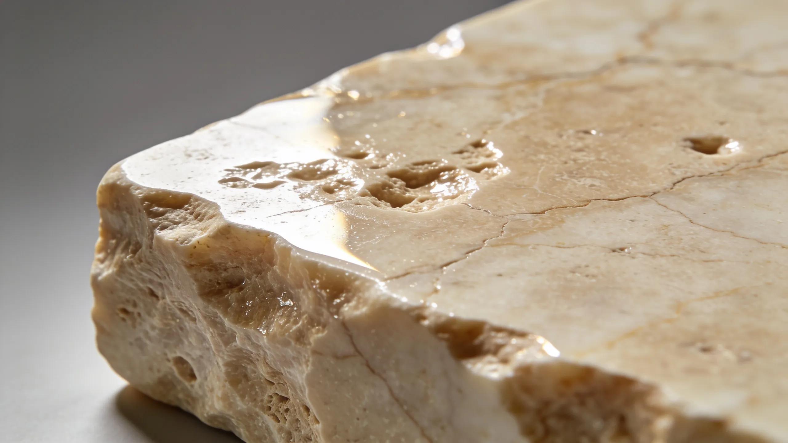 Visual results of professional travertine restoration showing enhanced shine and smooth texture